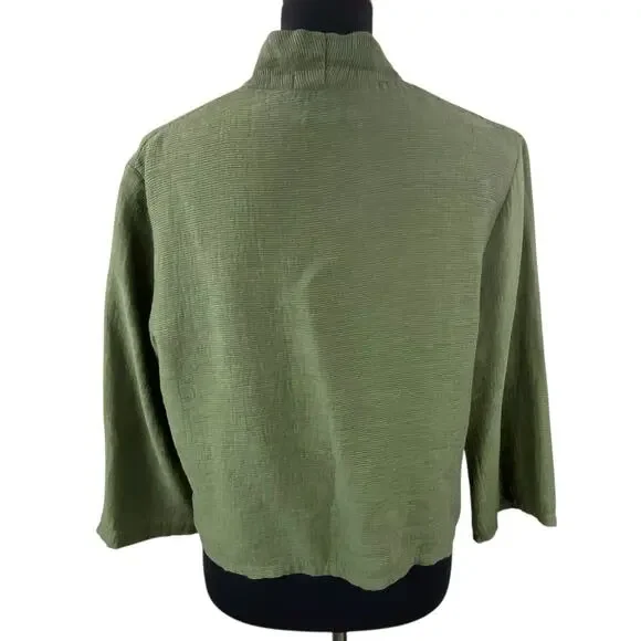 Cut Loose Green Cardigan Size XS Art To Wear Lightweight Textured cropped - Picture 3 of 6